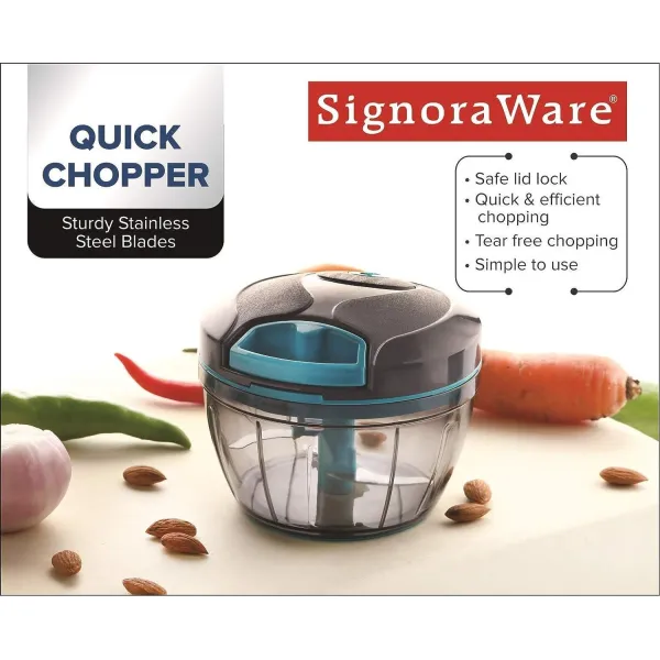 Signoraware Quick Chopper 725 Ml. | Vegetable Cutter | Onion Cutter | Hand Chopper | Mini Grinder