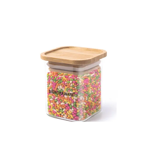 Signoraware Jar | Trison Square Stackable with Bamboo Lid | 570 ml