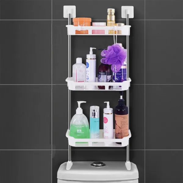 3‑Tier Toilet Rack – Punch‑Free Multi‑Functional Storage Solution
