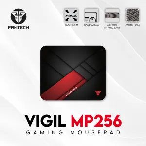 Fantech Vigil MP256 Gaming Mousepad | X‑Small | Speed Surface | Stylish Black & Red Design