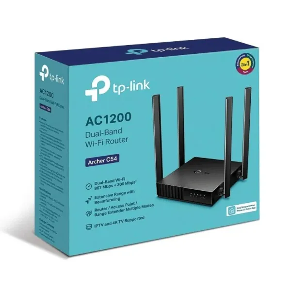 TP-Link Archer C54 AC1200 Dual Band Wi-Fi Router, 4K video streaming, High-speed downloads, Access Point, Range Extender