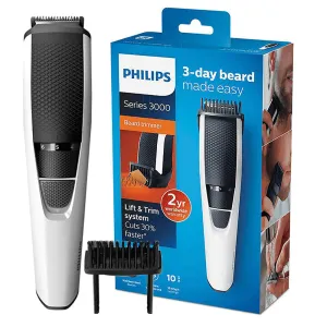 Philips Beardtrimmer Series 3000 BT3206/14 | Stainless Steel Blades | 10 Length Settings | 45‑Minute Runtime