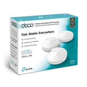 TP-Link Deco Mesh WiFi System(Deco M5) –Up to 5,500 sq. ft. Whole Home Coverage and 100+ Devices,WiFi Router/Extender Replacement, Anitivirus, 3-pack