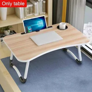 Smart Multi Purpose Laptop Table with Dock Stand Study Table Bed Table Foldable and Portable Ergonomic and Rounded Edges