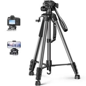 UGREEN Tripod | 53.5–175 cm Adjustable Height | Lightweight Aluminium Travel Tripod with Phone Holder & Bag
