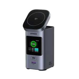 UGREEN Nexode Power Bank 20000mAh 145W with Qi2 Wireless Charging | Multi‑Device High‑Power Charging | Smart TFT Display