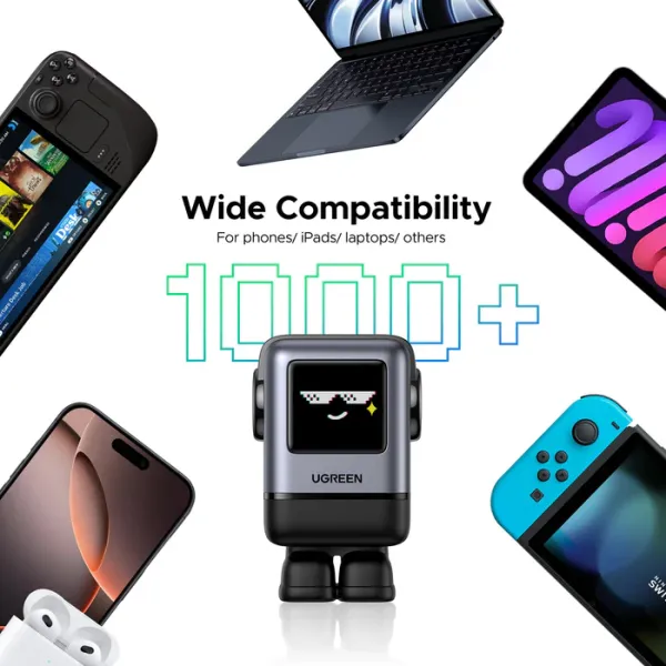 UGREEN Uno 100W Smart Robot Charger | Fun Design | Multi‑Device GaN Fast Charging