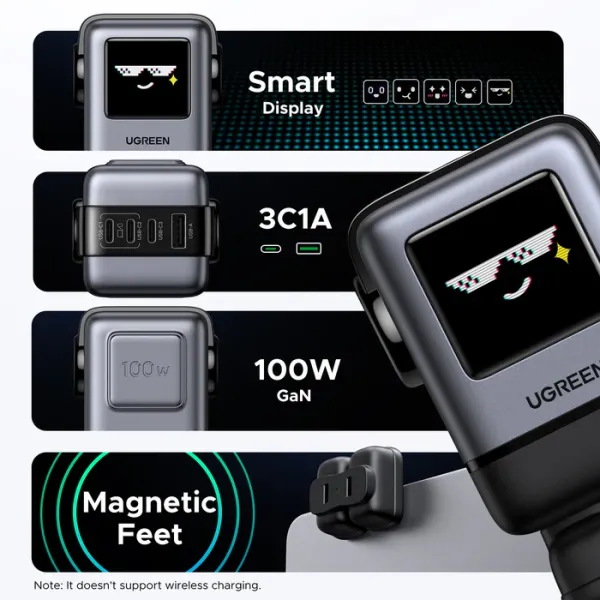 UGREEN Uno 100W Smart Robot Charger | Fun Design | Multi‑Device GaN Fast Charging
