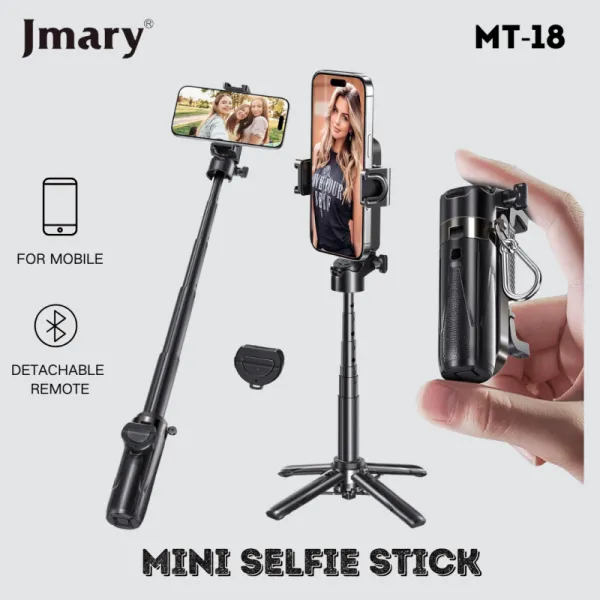 Jmary MT-18 Mini Selfie Stick & Tripod with Bluetooth Remote