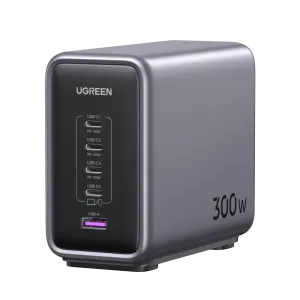 UGREEN Nexode 300W USB‑C GaN Charger | 5‑Port Desktop Super Charger | Multi‑Laptop Fast Charging