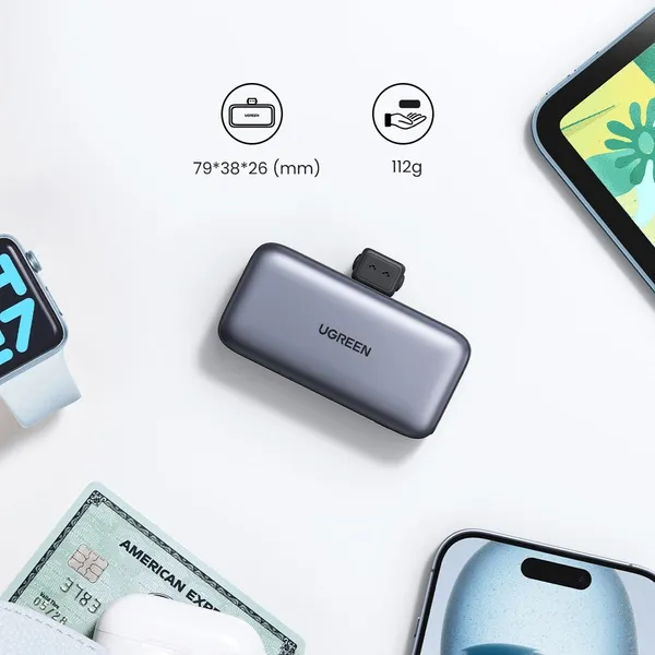 UGREEN PB503 5000mAh Power Bank | Compact & Portable | Built‑in USB‑C Connector