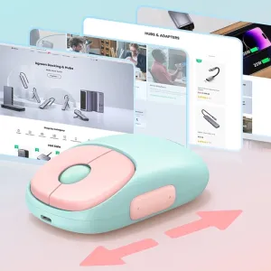 UGREEN FUN+ Wireless Mouse (MU102) | Dual‑Mode | Rechargeable | Ergonomic Comfort pink