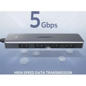 UGREEN 4‑Port USB 3.0 Hub | Ultra Slim | Micro‑USB Powered