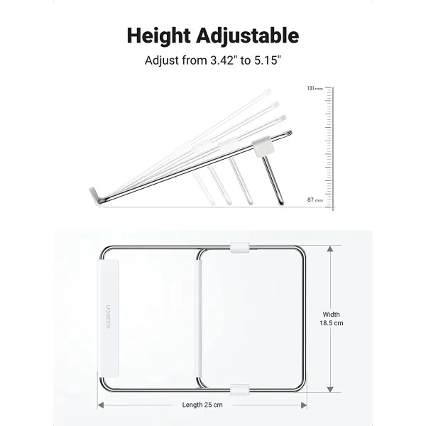 UGREEN Laptop Stand for Desk Adjustable Portable Laptop Riser Holder Notebook Macbook Computer Stand