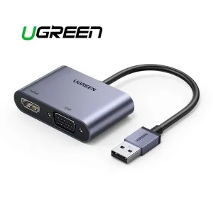 UGREEN USB 3.0 to HDMI + VGA Converter | Dual Display | Compact Design