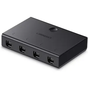 UGREEN 4 Port 1 Output USB KM Switch, Black