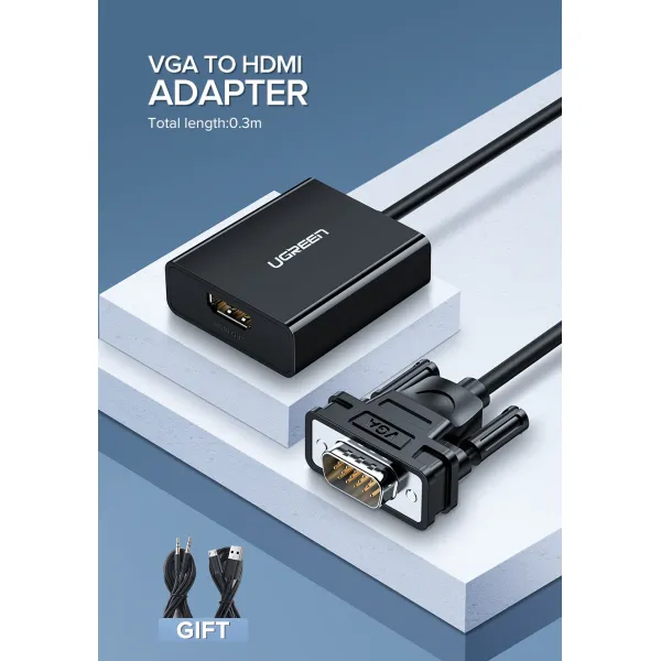 UGREEN VGA+ USB audio to HDMI Converter