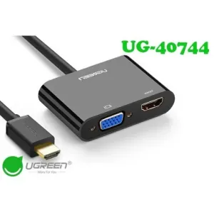 UGREEN Mini DisplayPort to HDMI & VGA Converter | Dual Display Options | Compact Design
