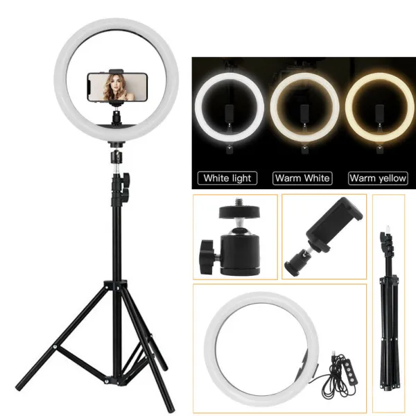 Big Size 26cm Ring Light with 7ft Stand & Mobile Holder | Dimmable | TikTok/Streaming Setup