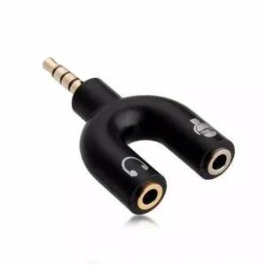 Y Shape 3.5mm Audio Jack to Headphone & Microphone Splitter Converter Adaptor