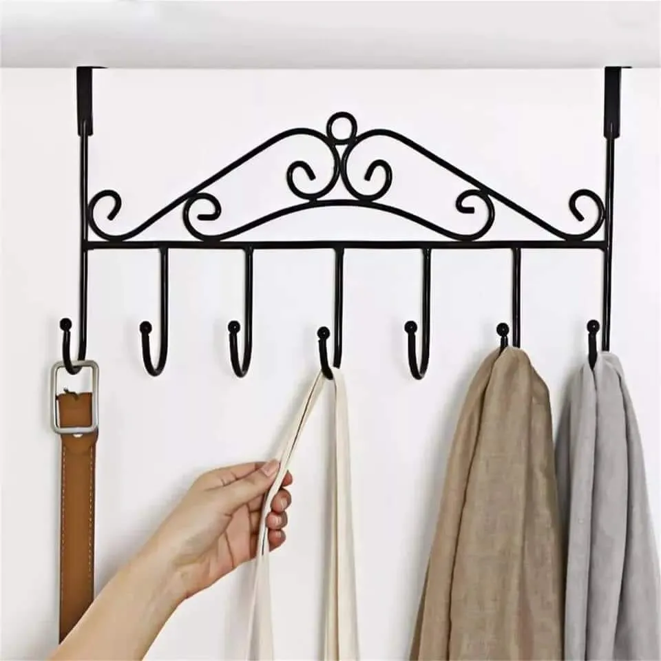 Creative Iron Door Hanging Hook Wall Clothes Hanger Rack