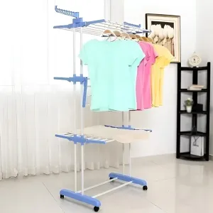 Three Layers Clothes Drying Stand Rack (Color May Vary)