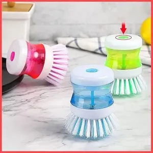 Dish / Washbasin Plastic Cleaning Brush With Liquid Soap Dispenser