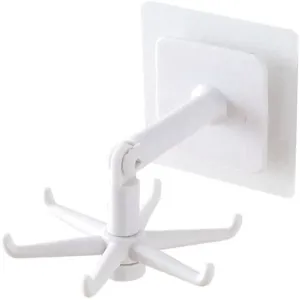 Multi-Purpose Kitchen 6 Hooks 360° Rotating Folding Rack for Organizer