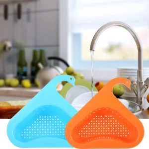 Swan Shape Drain Basket for Kitchen Sink | Corner Strainer