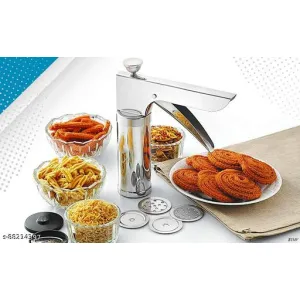 The 15 In 1 Stainless Steel Kitchen Press Cookies Maker, Traditionally Indian Multi Types of Snacks Making Kitchen Tool