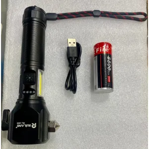 12000 Ruilang Multifunctional High Power Telescopic Rechargeable Torch | RGB LED Flashlight | Powerbank