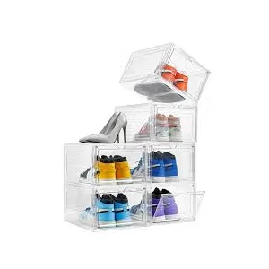 6 Pcs Shoe box  & Accessory Display Rack – Easy to Assemble