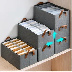 Fabric 3 pcs Storage Box with Handles – Practical Organizer for Clothes and Household Items