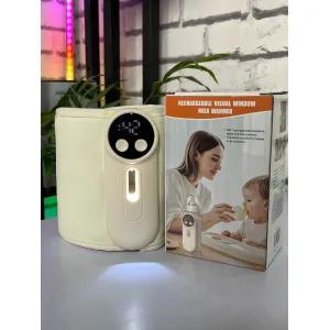 Rechargeable Visual Window Milk Warmer – Portable Baby Bottle Heating Solution
