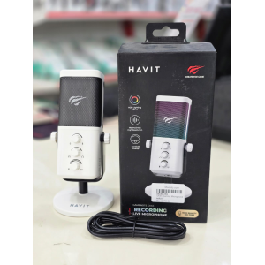 Havit Gamenote GK65 RGB USB-C Gaming Microphone – 192kHz/24-bit Cardioid Condenser with Real-Time Monitoring