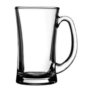 Paşabahçe Pub Beer Mug 55299 – Classic Glass Beer Mug with Handle & Paneled Base