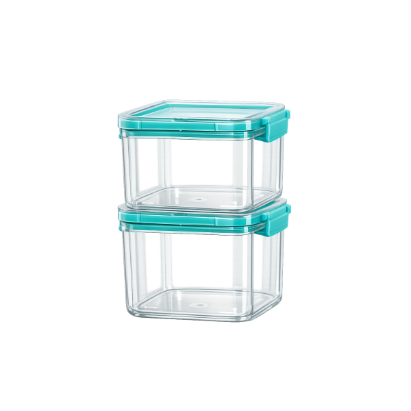 Unirize Airtight Square Lock Container – 2 Piece Set