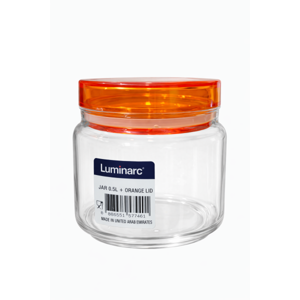 L8342 Luminarc Jar OL5 – 0.5L with Orange Lid
