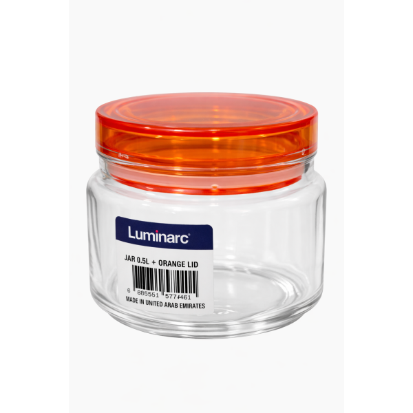 L8342 Luminarc Jar OL5 – 0.5L with Orange Lid