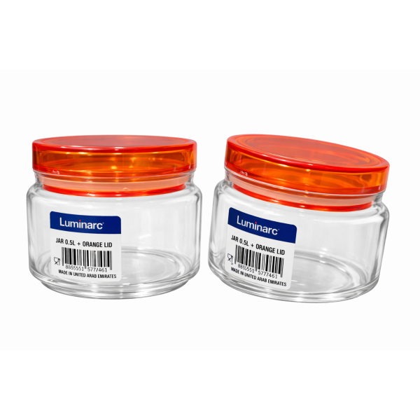L8342 Luminarc Jar OL5 – 0.5L with Orange Lid