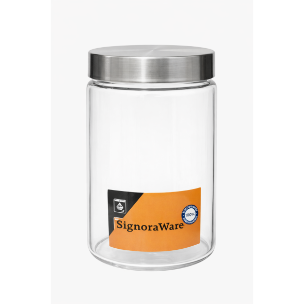 SignoraWare Glaze Borosilicate Round Glass Jar – 1500 ml