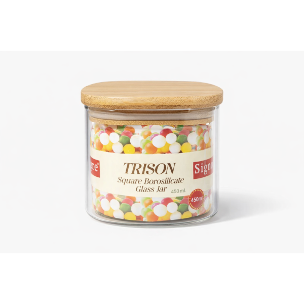 SignoraWare Trison Square Borosilicate Glass Jar – 450 ml (1777)