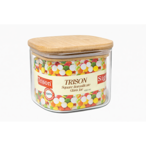 SignoraWare Trison Square Borosilicate Glass Jar – 450 ml (1777)