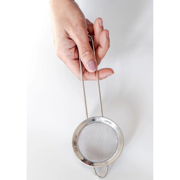 Tea Strainer – Just Kitchen Fine Mesh Sieve Strainer Stainless Steel Mesh Strainer with Handle for Strain Drain and Rinse