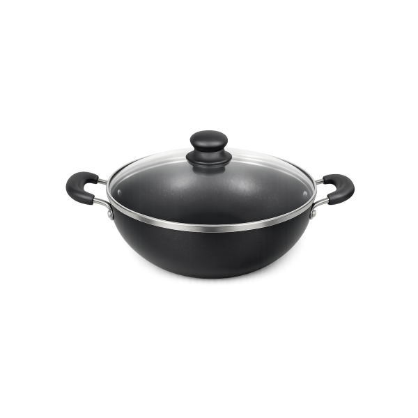 Unirize Non‑Stick Kadhai with Glass Lid