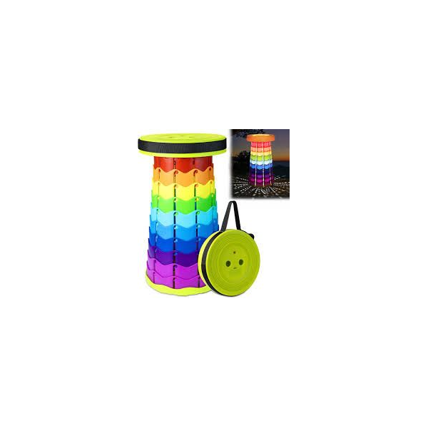 Adjustable Telescopic Multi-Purpose Folding Stool – Portable Rainbow Seat for Camping, Fishing, and Travel