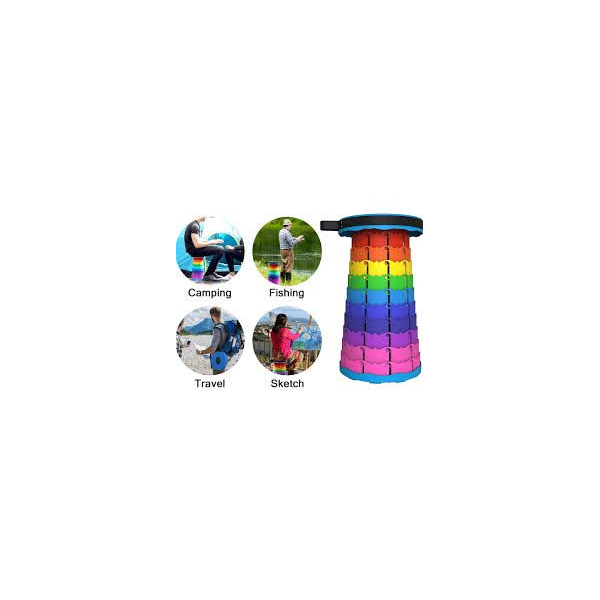 Adjustable Telescopic Multi-Purpose Folding Stool – Portable Rainbow Seat for Camping, Fishing, and Travel