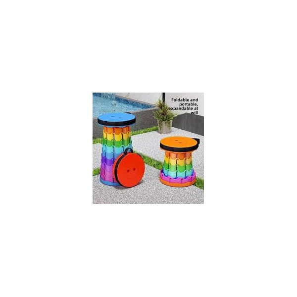 Adjustable Telescopic Multi-Purpose Folding Stool – Portable Rainbow Seat for Camping, Fishing, and Travel