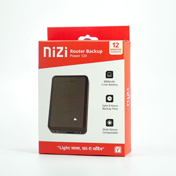Nizi Router Backup Power 12V – Portable Internet Continuity Device