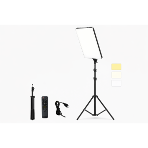 RL-24 LED Video Light Panel Light With Tripod Square Diffuser Light With Stand Photography Lamp